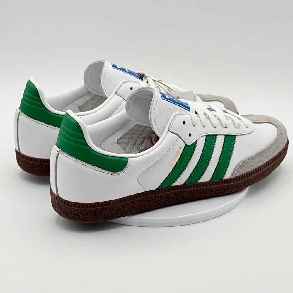 Adidas Samba OG Size 11.5 Mens Cloud White/Green IG1024, NEW